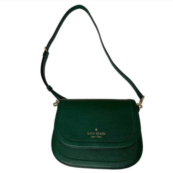 kate spade Handbags - Kate Spade Blake Saddlebag Pebbled Leather Crossbody In Forest Green. Never Used
